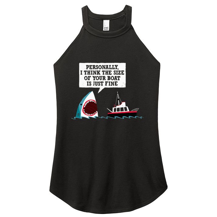 Funny Shark Movie Polite Shark Dinomike Women's Perfect Tri Rocker Tank