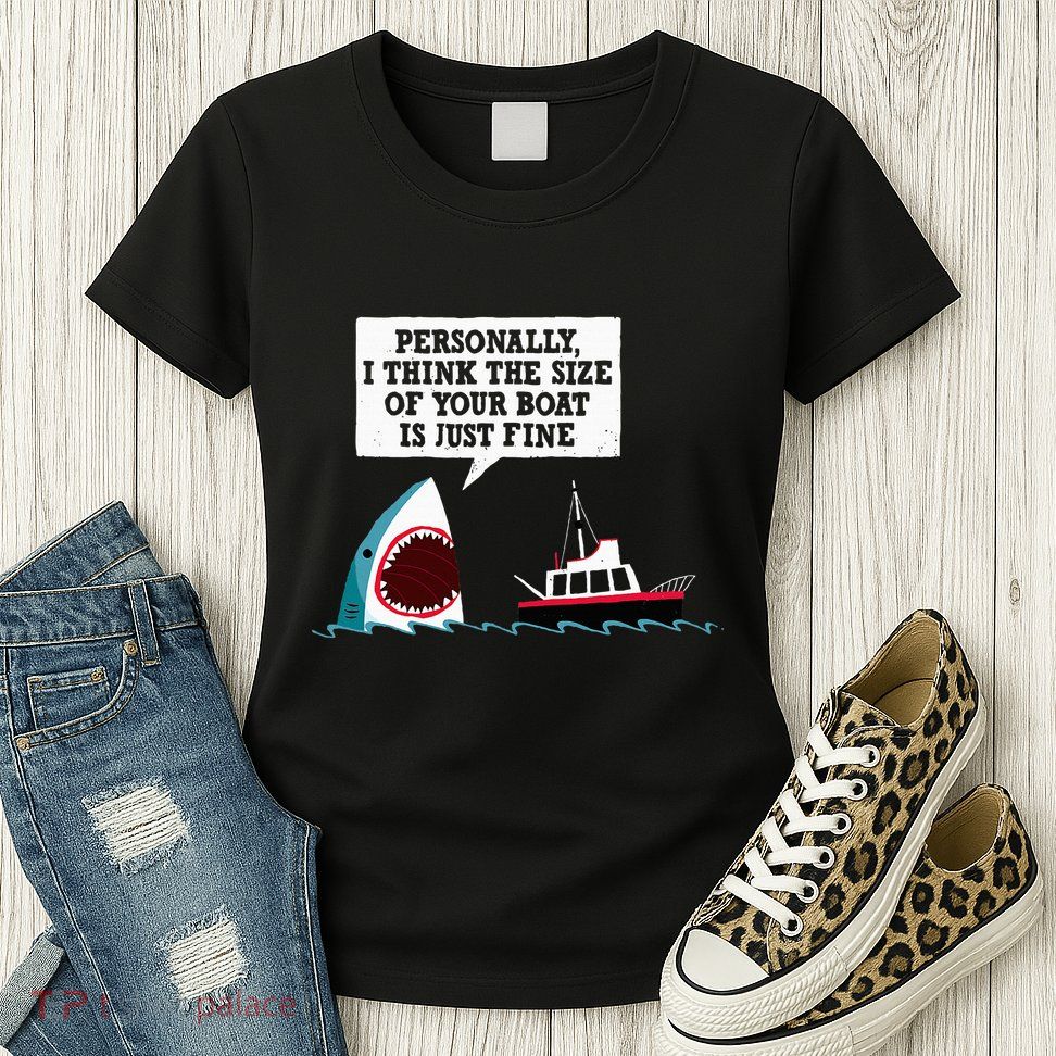 Funny Shark Movie Polite Shark Dinomike Womens T-Shirt