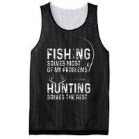 Fishing solves most of my problems hunting solves the rest Mesh Reversible Basketball Jersey Tank