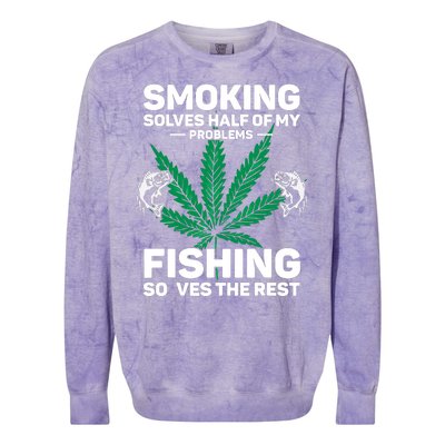 Fishing Solves Most Of My Problems Hunting Solves The Rest Colorblast Crewneck Sweatshirt