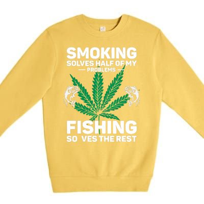 Fishing Solves Most Of My Problems Hunting Solves The Rest Premium Crewneck Sweatshirt