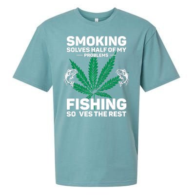 Fishing Solves Most Of My Problems Hunting Solves The Rest Sueded Cloud Jersey T-Shirt