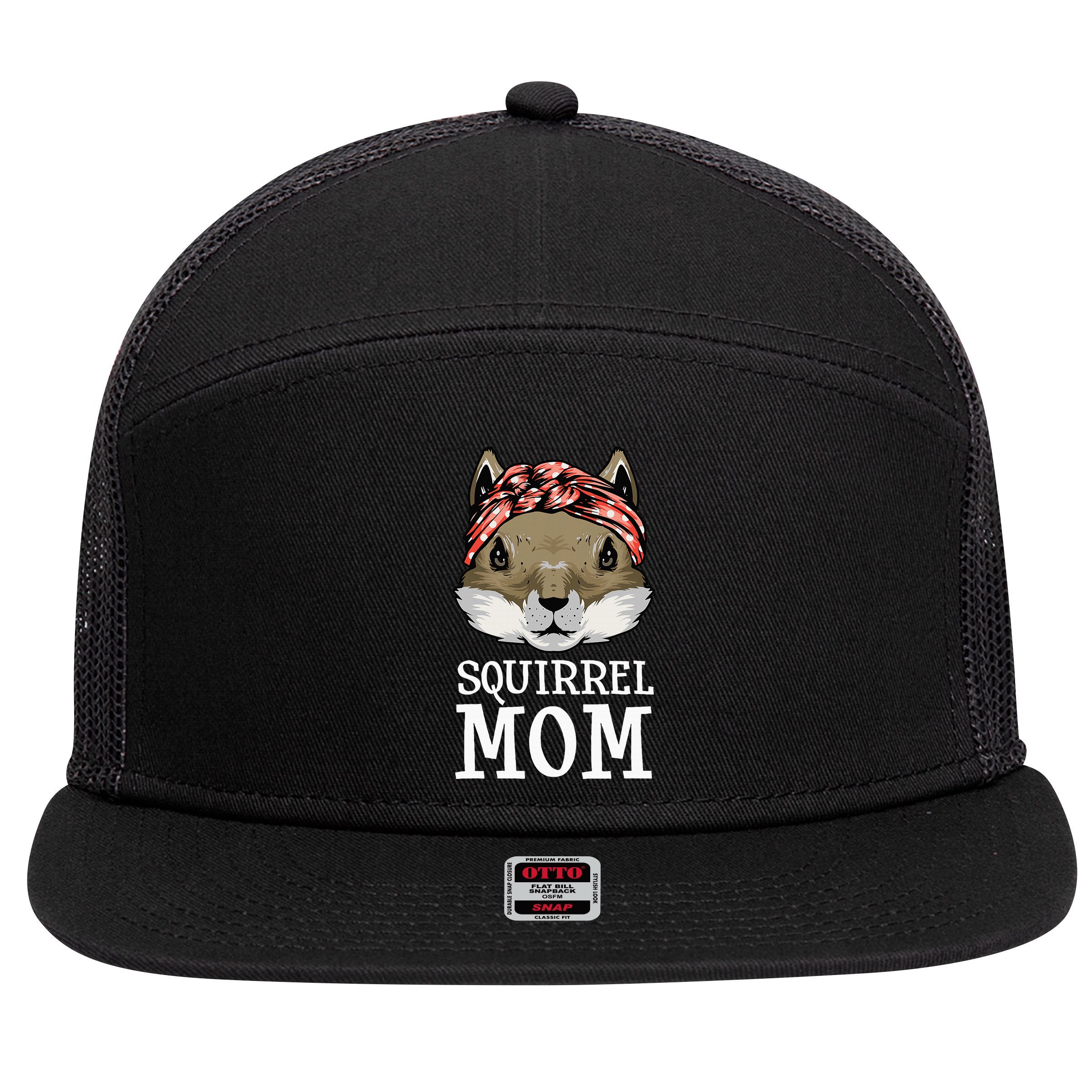 Funny Squirrel Mom Rodent Gopher Chipmunk Lover Women 7 Panel Mesh Trucker Snapback Hat