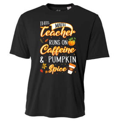 Fall Season Math Teacher Caffeine Pumpkin Spice Latte Coffee Cooling Performance Crew T-Shirt