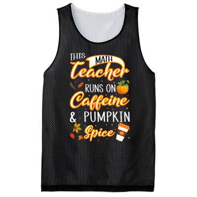 Fall Season Math Teacher Caffeine Pumpkin Spice Latte Coffee Mesh Reversible Basketball Jersey Tank