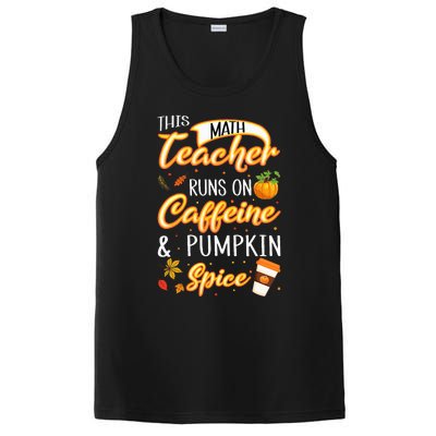 Fall Season Math Teacher Caffeine Pumpkin Spice Latte Coffee PosiCharge Competitor Tank