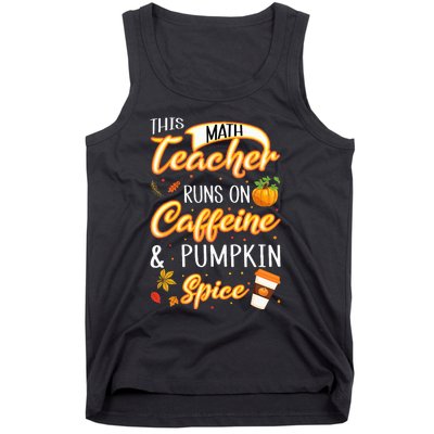 Fall Season Math Teacher Caffeine Pumpkin Spice Latte Coffee Tank Top