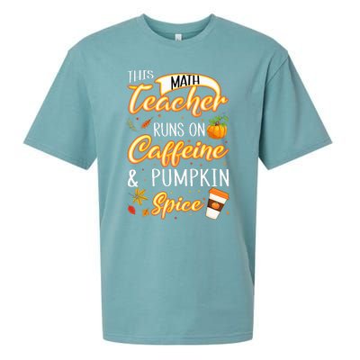 Fall Season Math Teacher Caffeine Pumpkin Spice Latte Coffee Sueded Cloud Jersey T-Shirt