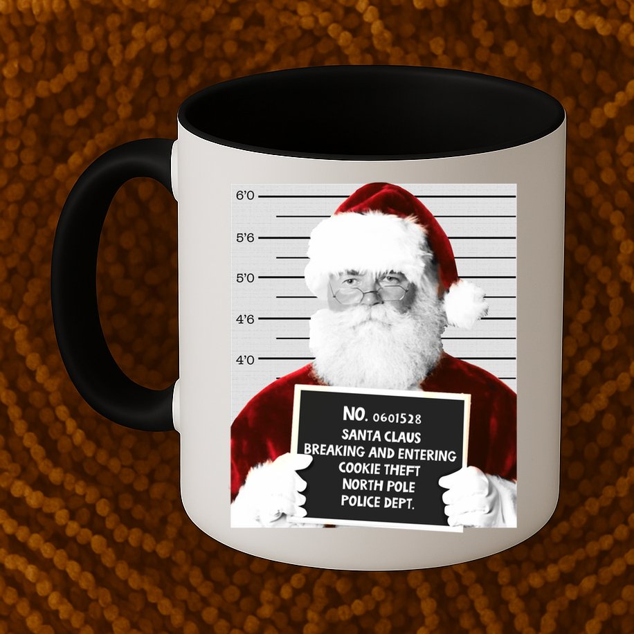 Funny Santa Mugshot Santa Claus Jailed Christmas Gift Mug