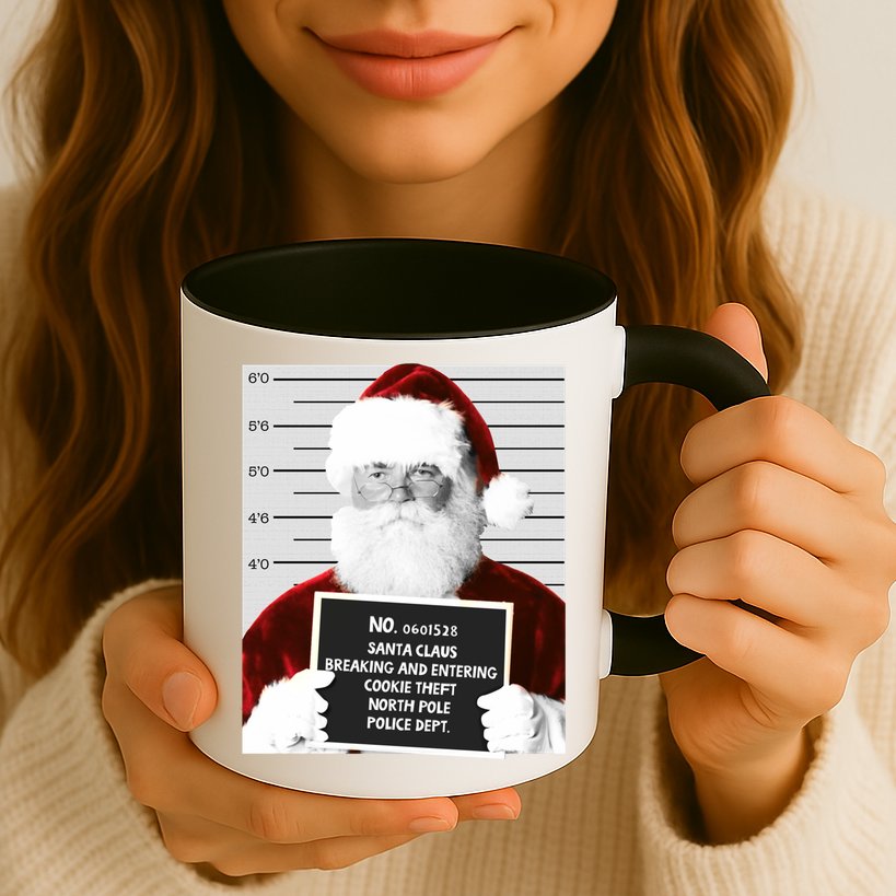Funny Santa Mugshot Santa Claus Jailed Christmas Gift Mug