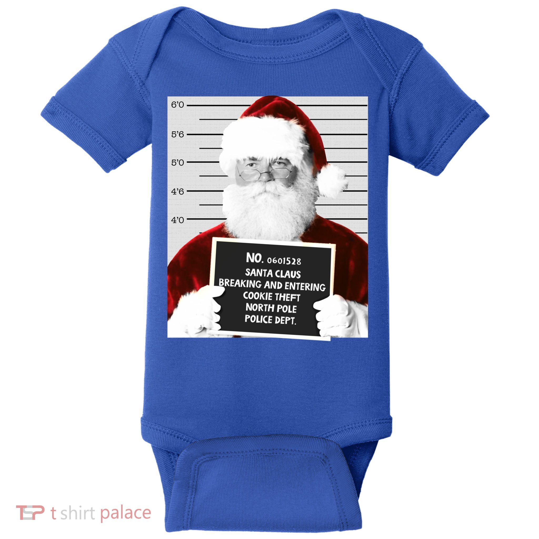 Funny Santa Mugshot Santa Claus Jailed Christmas Gift Baby Bodysuit