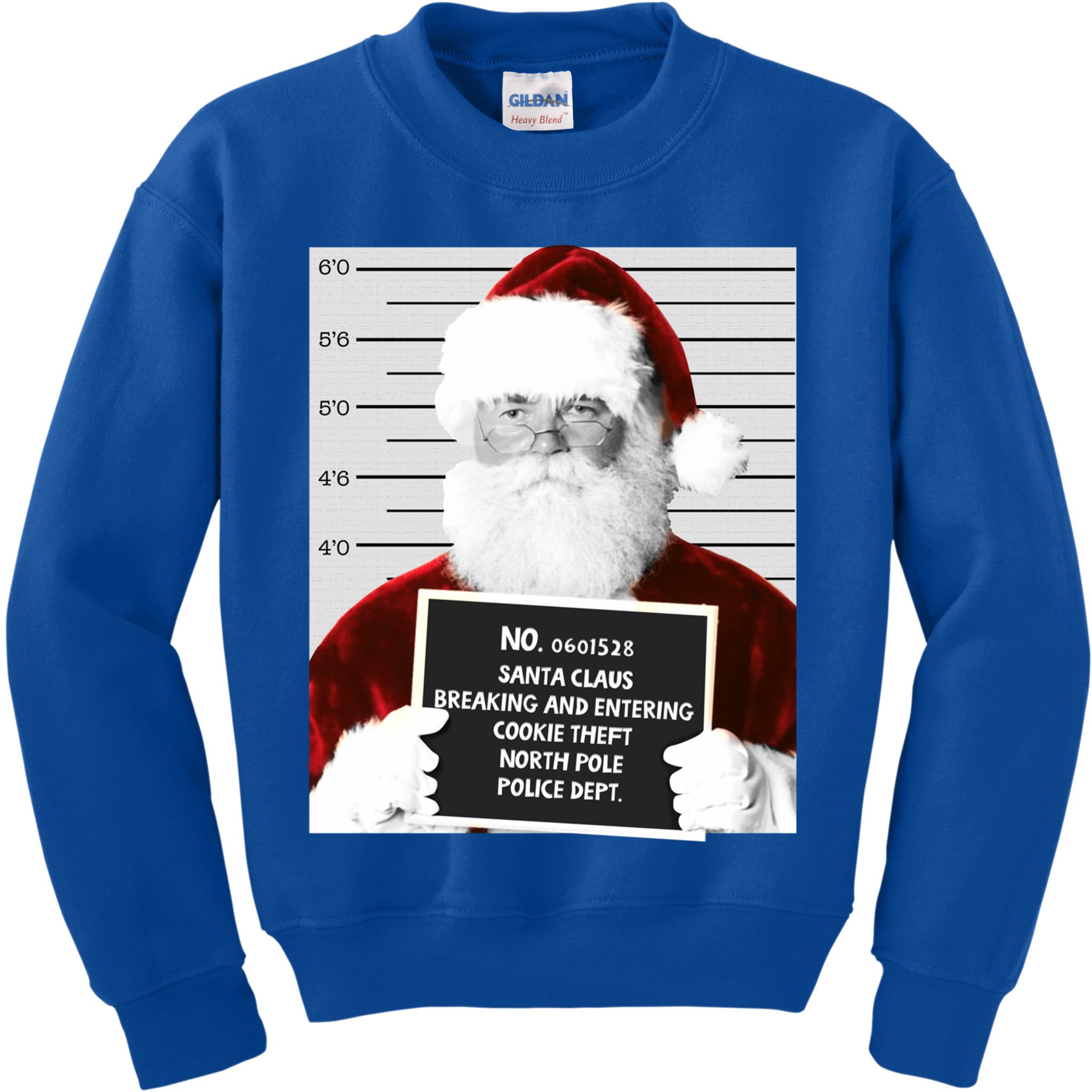 Funny Santa Mugshot Santa Claus Jailed Christmas Gift Kids Sweatshirt
