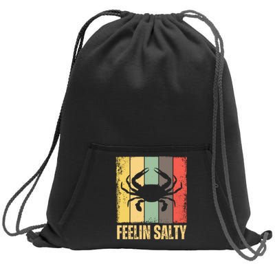 Feelin Salty Maryland Crab Retro Vintage Sweatshirt Cinch Pack Bag