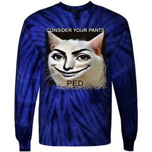 Funny Silly Meme Cat Consider Your Pants Peedcool Tie-Dye Long Sleeve Shirt