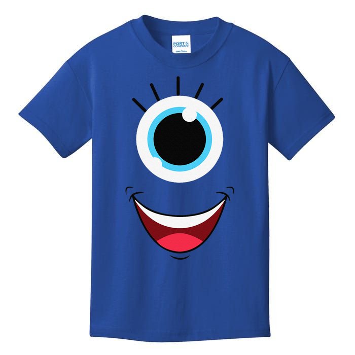 Funny Scary Monster Eyeball Face Easy Halloween Costume Kids T-Shirt