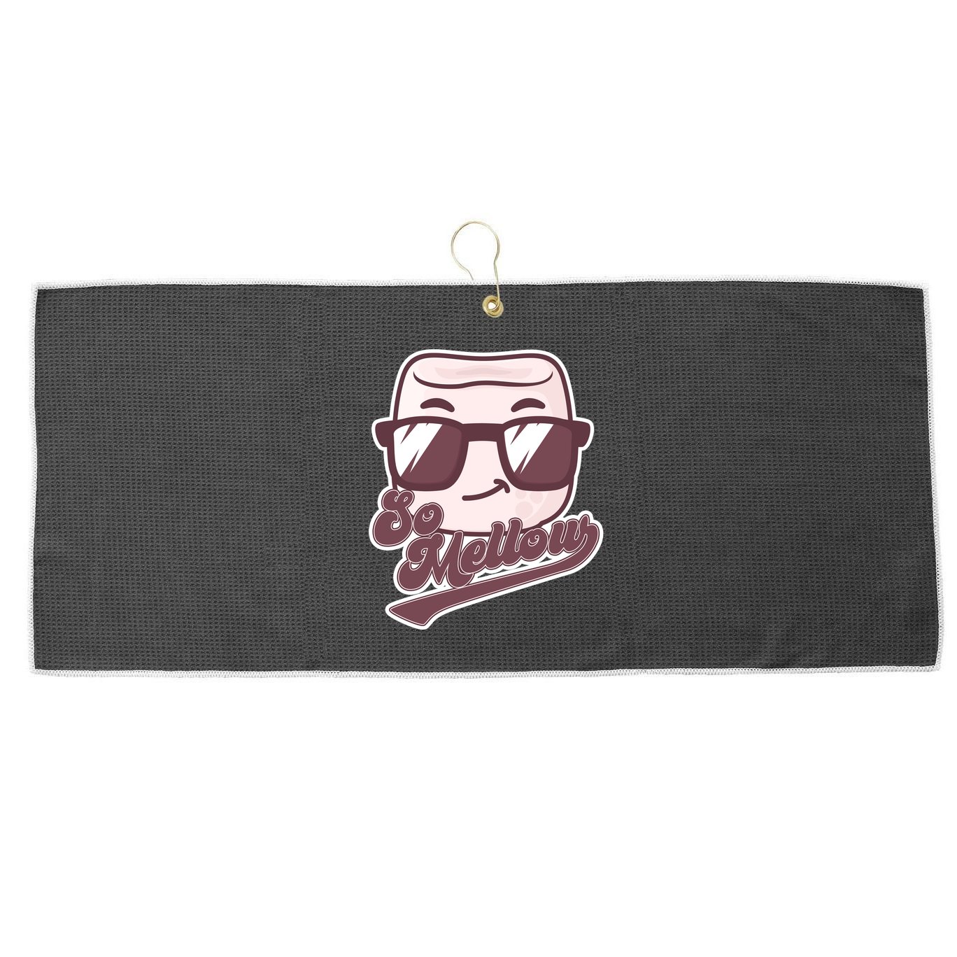 Funny So Mellow Cool Marshmallow Large Microfiber Waffle Golf Towel