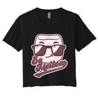 Funny So Mellow Cool Marshmallow Women's Crop Top Tee