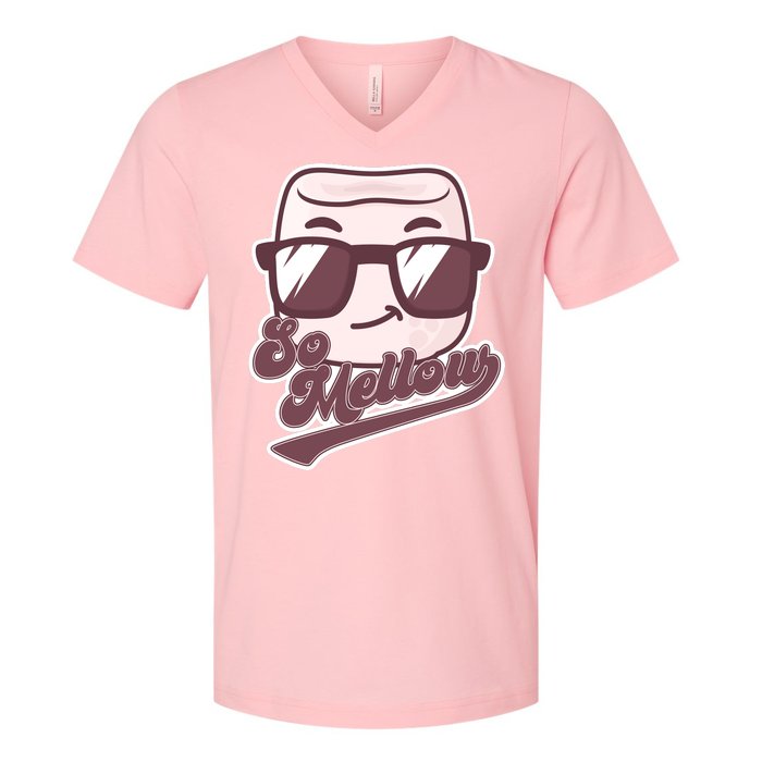 Funny So Mellow Cool Marshmallow V-Neck T-Shirt