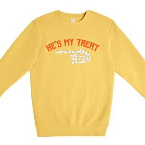 Funny Shes My Trick Hes My Treat Halloween Couple Matching Gift Premium Crewneck Sweatshirt