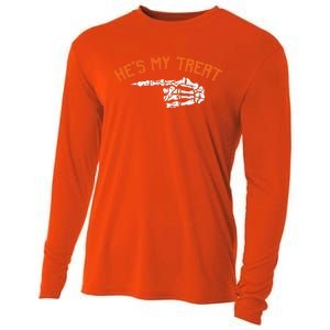 Funny Shes My Trick Hes My Treat Halloween Couple Matching Gift Cooling Performance Long Sleeve Crew