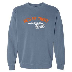 Funny Shes My Trick Hes My Treat Halloween Couple Matching Gift Garment-Dyed Sweatshirt