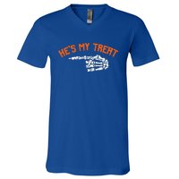 Funny Shes My Trick Hes My Treat Halloween Couple Matching Gift V-Neck T-Shirt