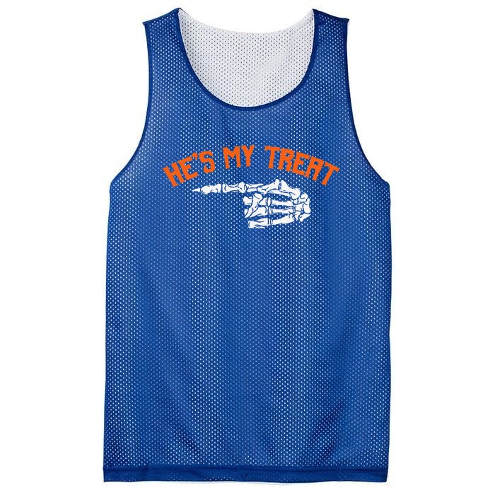 Funny Shes My Trick Hes My Treat Halloween Couple Matching Gift Mesh Reversible Basketball Jersey Tank