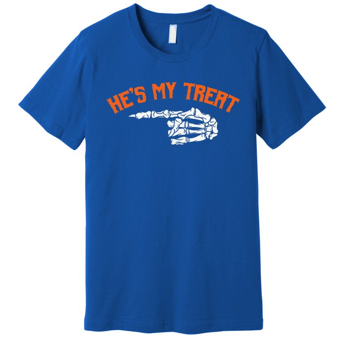 Funny Shes My Trick Hes My Treat Halloween Couple Matching Gift Premium T-Shirt