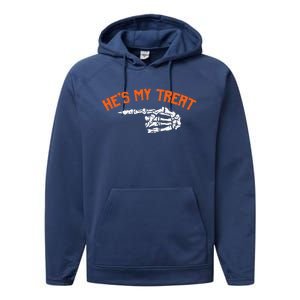 Funny Shes My Trick Hes My Treat Halloween Couple Matching Gift Performance Fleece Hoodie