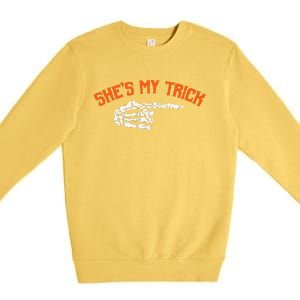 Funny Shes My Trick Hes My Treat Halloween Couple Matching Premium Crewneck Sweatshirt