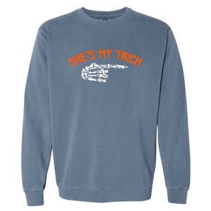 Funny Shes My Trick Hes My Treat Halloween Couple Matching Garment-Dyed Sweatshirt