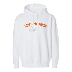 Funny Shes My Trick Hes My Treat Halloween Couple Matching Garment-Dyed Fleece Hoodie