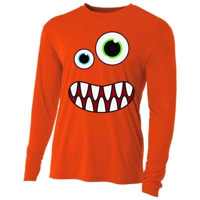 Funny Silly Monster Face Costume Birthday Party Halloween Cooling Performance Long Sleeve Crew