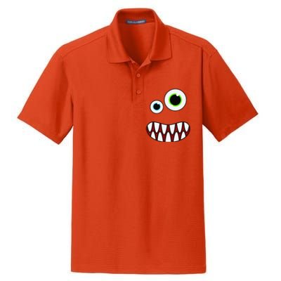 Funny Silly Monster Face Costume Birthday Party Halloween Dry Zone Grid Polo