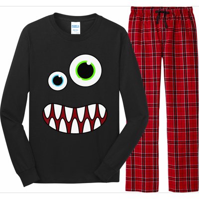 Funny Silly Monster Face Costume Birthday Party Halloween Long Sleeve Pajama Set