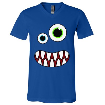 Funny Silly Monster Face Costume Birthday Party Halloween V-Neck T-Shirt