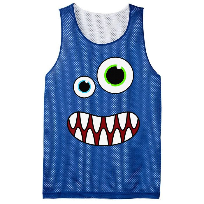 Funny Silly Monster Face Costume Birthday Party Halloween Mesh Reversible Basketball Jersey Tank