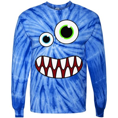 Funny Silly Monster Face Costume Birthday Party Halloween Tie-Dye Long Sleeve Shirt