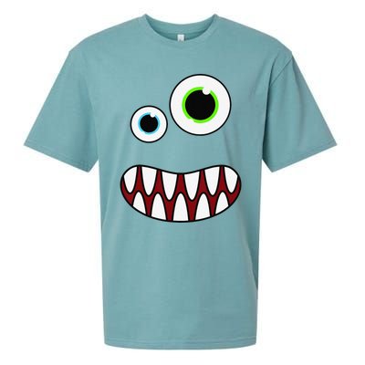 Funny Silly Monster Face Costume Birthday Party Halloween Sueded Cloud Jersey T-Shirt