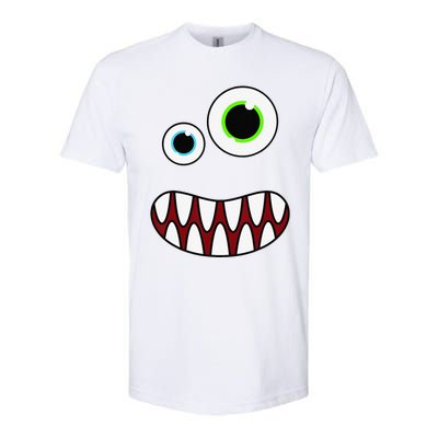 Funny Silly Monster Face Costume Birthday Party Halloween Softstyle CVC T-Shirt