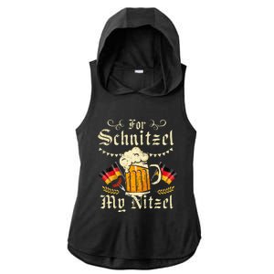 For Schnitzel My Nitzel Funny Oktoberfest Ladies PosiCharge Tri-Blend Wicking Draft Hoodie Tank