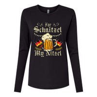 For Schnitzel My Nitzel Funny Oktoberfest Womens Cotton Relaxed Long Sleeve T-Shirt