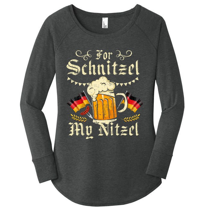 For Schnitzel My Nitzel Funny Oktoberfest Women's Perfect Tri Tunic Long Sleeve Shirt