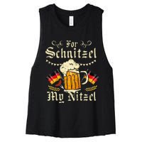 For Schnitzel My Nitzel Funny Oktoberfest Women's Racerback Cropped Tank