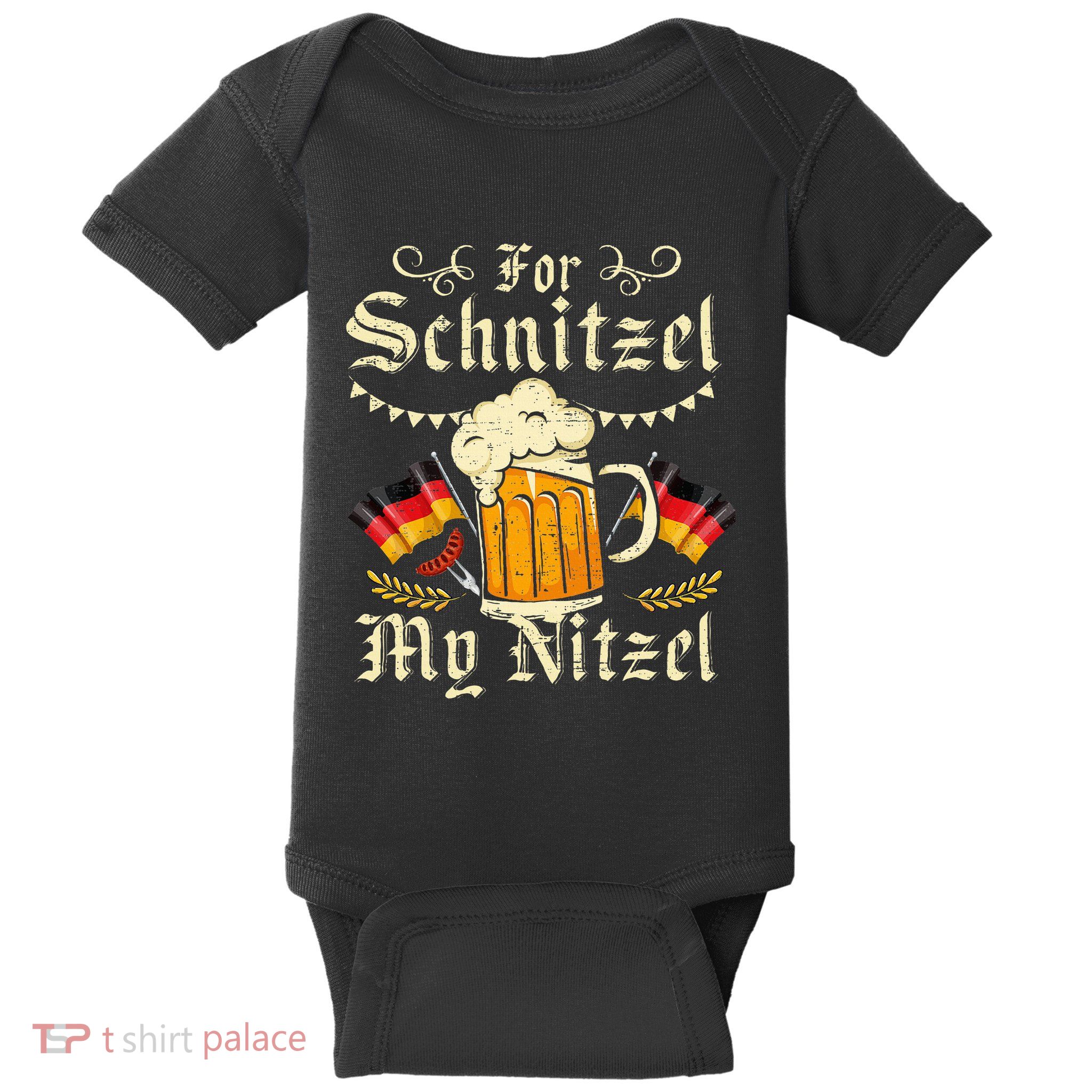 For Schnitzel My Nitzel Funny Oktoberfest Baby Bodysuit