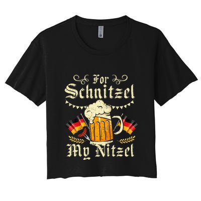For Schnitzel My Nitzel Funny Oktoberfest Crop Top