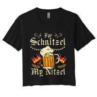 For Schnitzel My Nitzel Funny Oktoberfest Women's Crop Top Tee