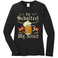 For Schnitzel My Nitzel Funny Oktoberfest Ladies Long Sleeve Shirt