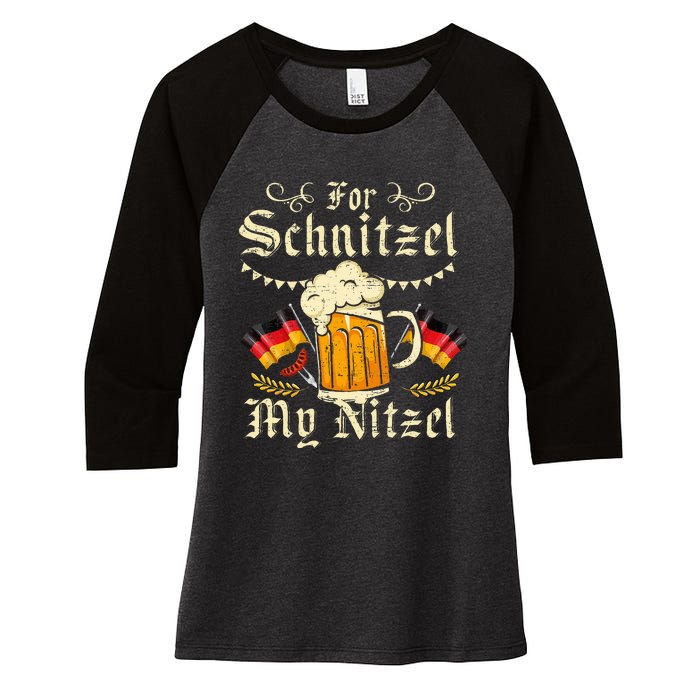 For Schnitzel My Nitzel Funny Oktoberfest Women's Tri-Blend 3/4-Sleeve Raglan Shirt