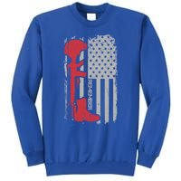 Fallen Soldier Memorial Day Salute Usa American Flag Gift Tall Sweatshirt